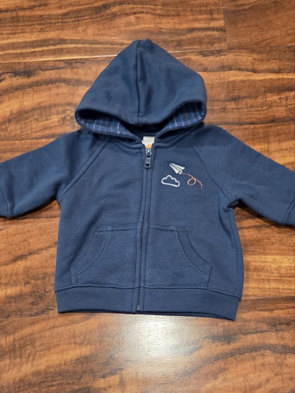 Gymboree NWT 0-3 Month Blue Hooded Sweatshirt, Pants, Striped Bodysuit & Booties - Picture 5 of 15